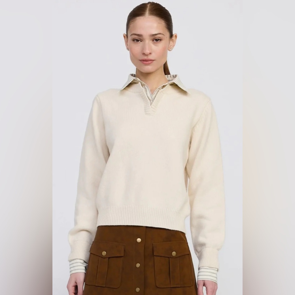 Nwt En Saison Azra Mixed Media Sweater